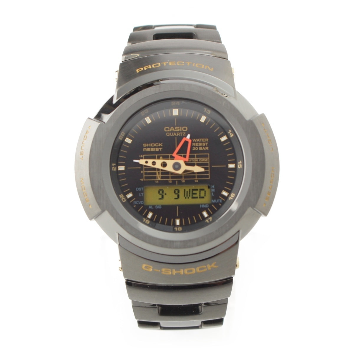 CASIO PORTER G-SHOCK Stainless Steel Watches 20 ATM water resistant, Tough Solar Powered Solar Powered Radio Watch black Dial AWM-500GC black