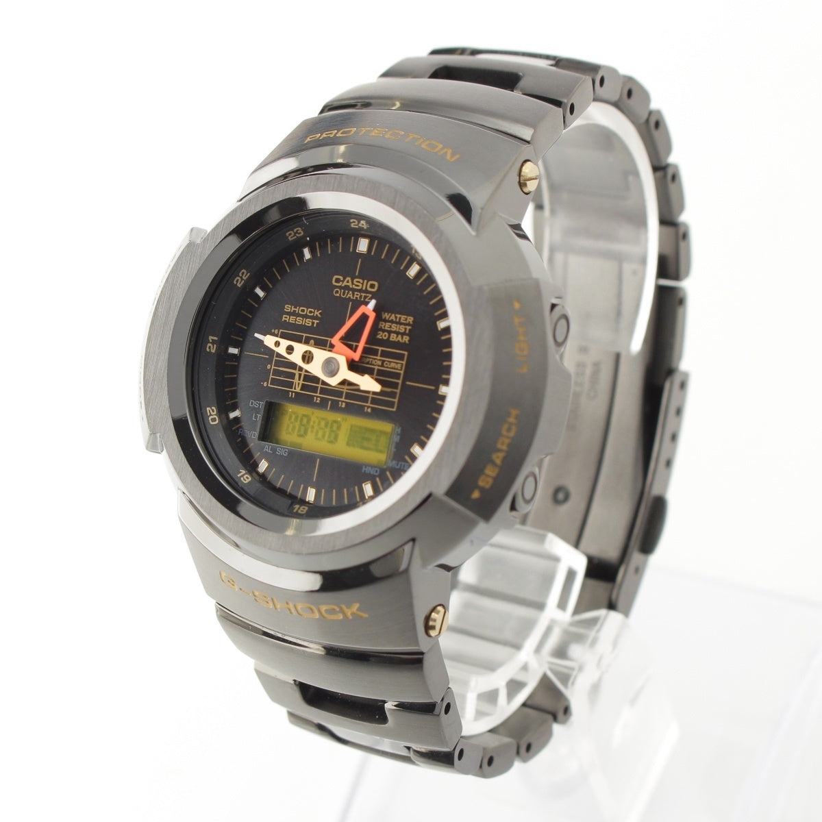 CASIO PORTER G-SHOCK Stainless Steel Watches 20 ATM water resistant, Tough Solar Powered Solar Powered Radio Watch black Dial AWM-500GC black