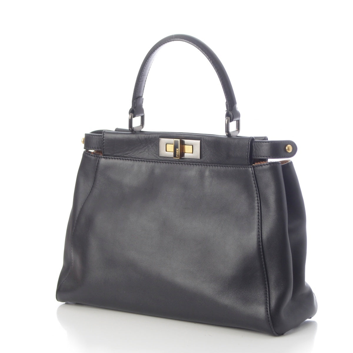 FENDI Peek-a-boo regular Leopard 2WAY Handbag black
