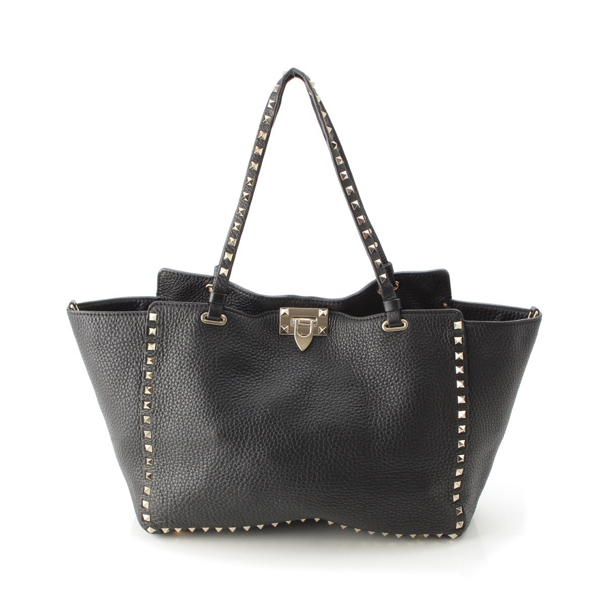 VALENTINO leather Rock studs Tote Bag black