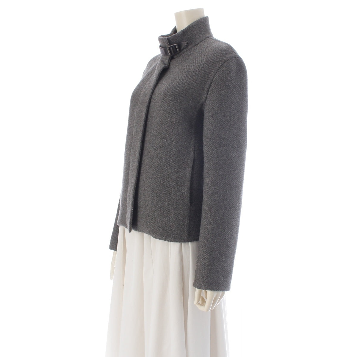HERMES cashmere Api belt Jacket outer gray 36