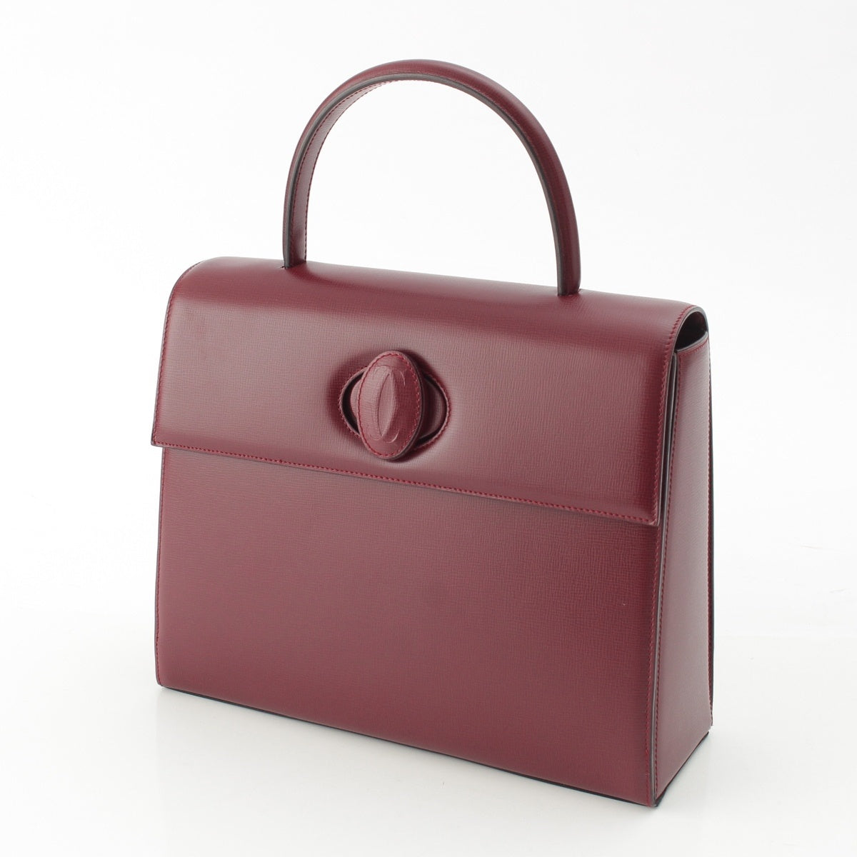 CARTIER Must Line MUST LINE leather Turnlock top handle Handbag Bordeaux