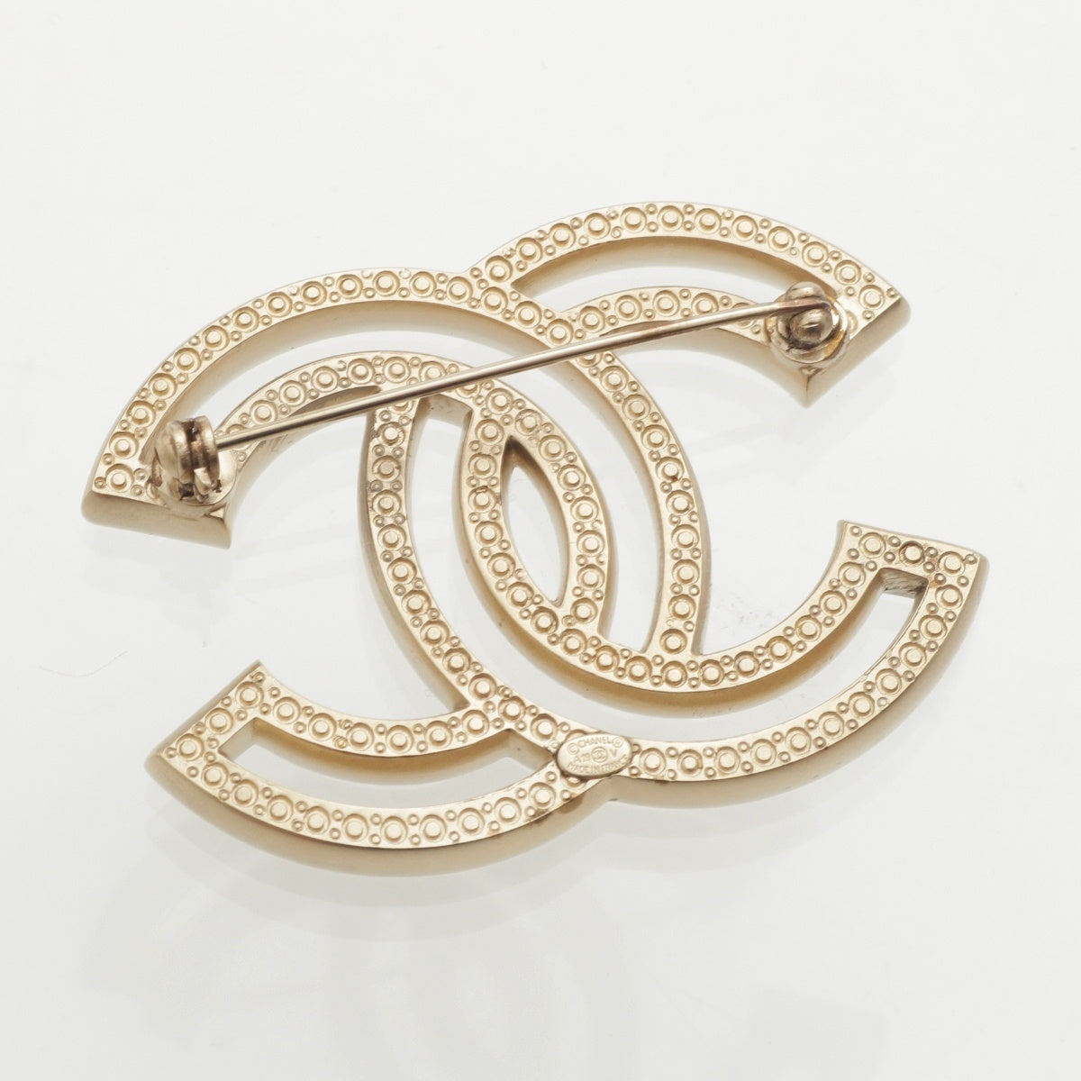 CHANEL COCO Mark Rhinestone Brooch gold