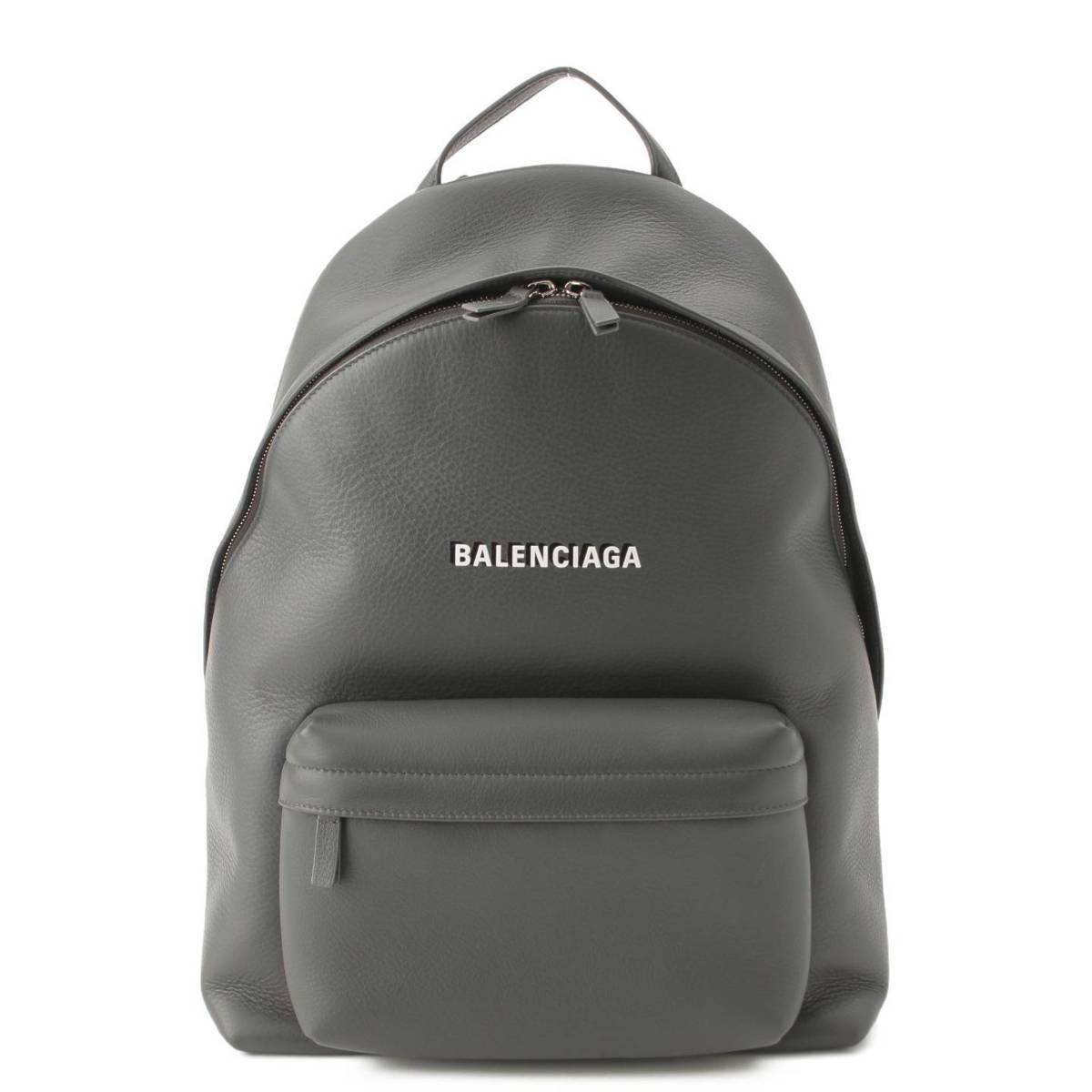 Balenciaga エブリデイ ロゴ レザー バックパック リュック バッグ 552374 グレー (190596