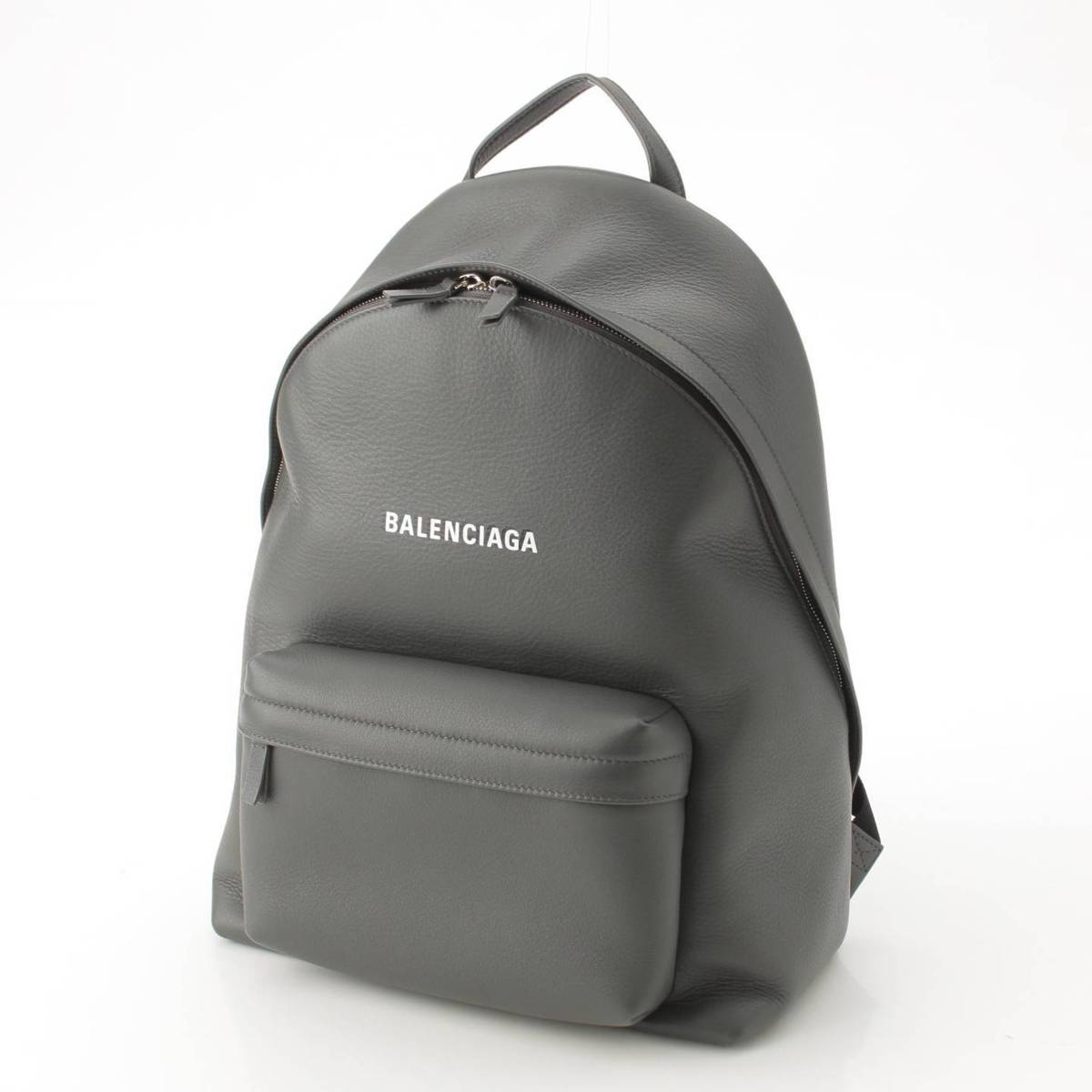 Balenciaga エブリデイ ロゴ レザー バックパック リュック バッグ 552374 グレー (190596