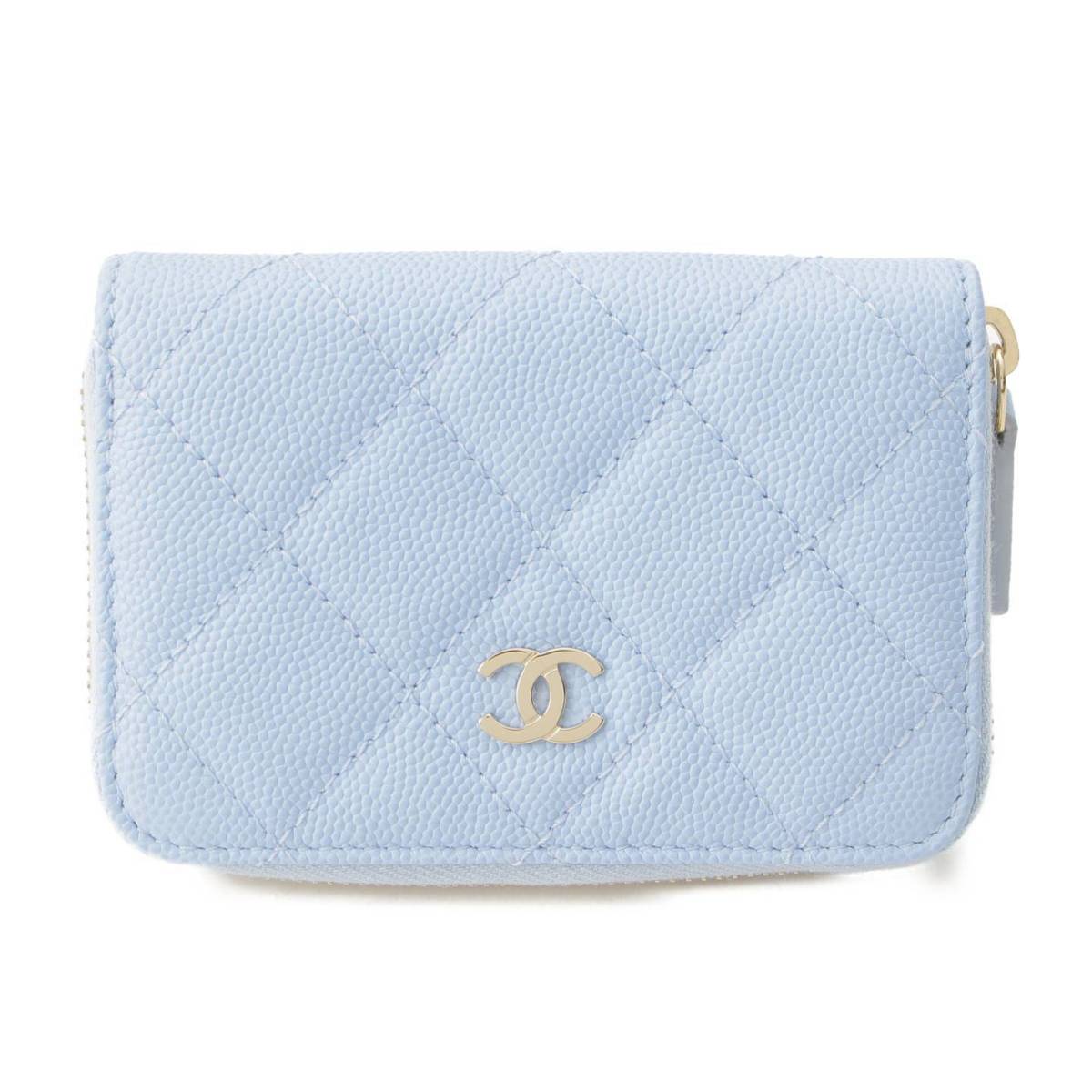 Chanel ココマーク マトラッセ キャビアスキン コインケース AP0216 Y33352 ブルー (184500