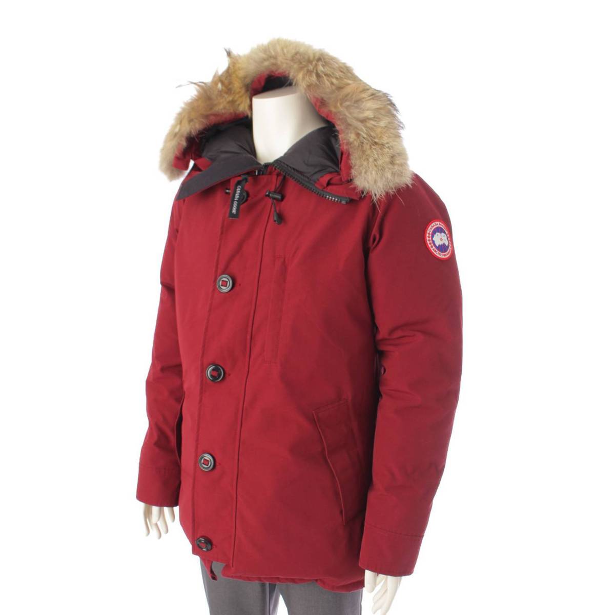 CANADA GOOSE メンズ CHATEAU PARKA  フード ジップアップ ダウンジャケット 3426MA ワインレッド L (191532