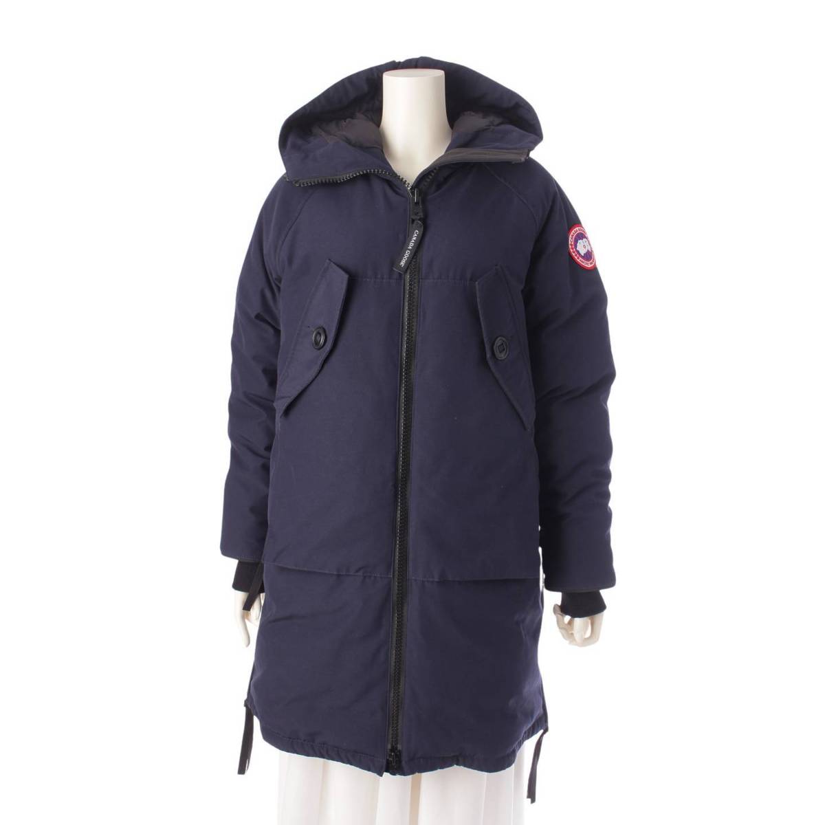 CANADA GOOSE OLYMPIA PARKA オリンピアパーカ フード ダウンジャケット 5803L ネイビー XS (206876