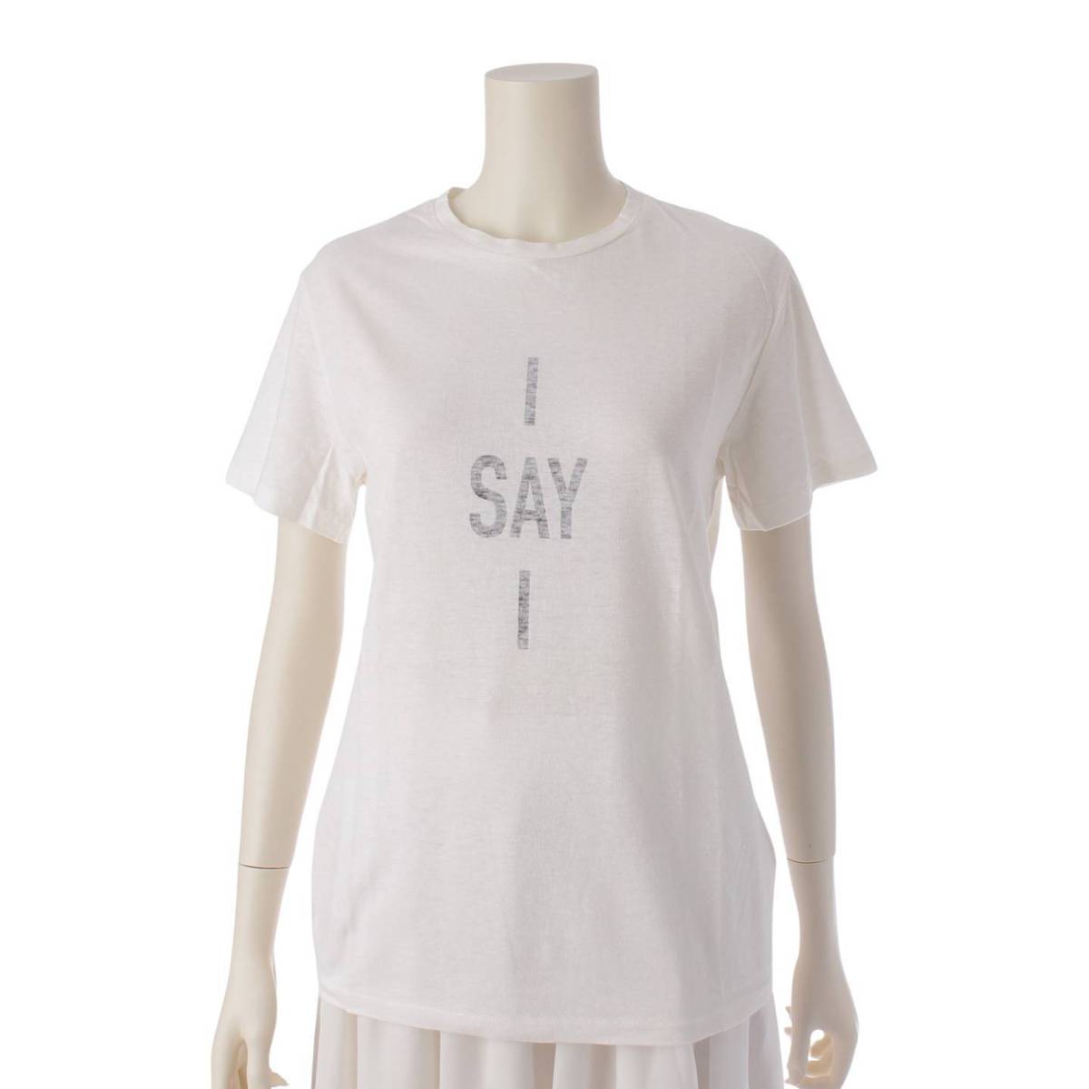 DIOR 20年 I SAY I プリント 半袖 コットン Tシャツ カットソー 053T03AA464 ホワイト XS (197063