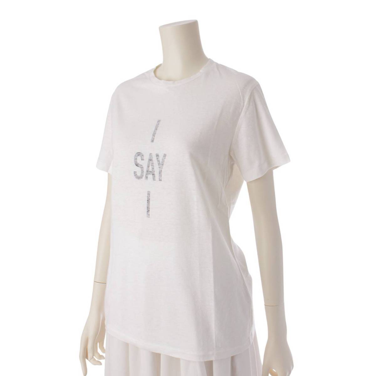 DIOR 20年 I SAY I プリント 半袖 コットン Tシャツ カットソー 053T03AA464 ホワイト XS (197063