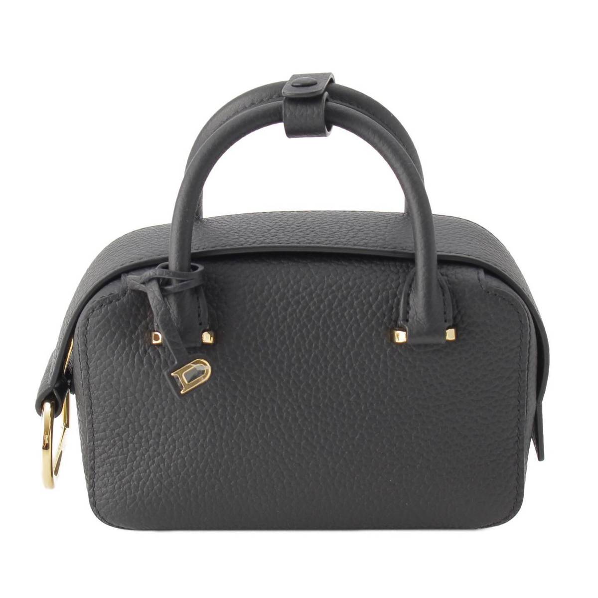 Delvaux クールボックス ナノ トリヨン レザー 2way ハンドバッグ ゴールド金具 ブラック (211142