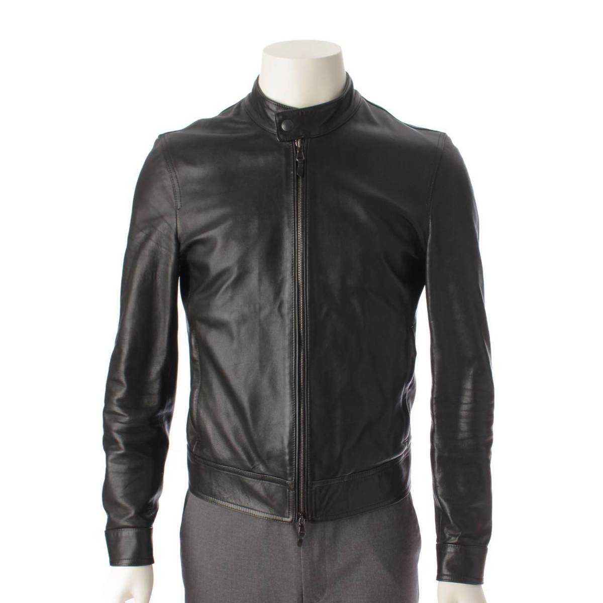 EMMETI JURI ユリ ラムスキン シングルライダース ジャケット ブラック 44 (191736