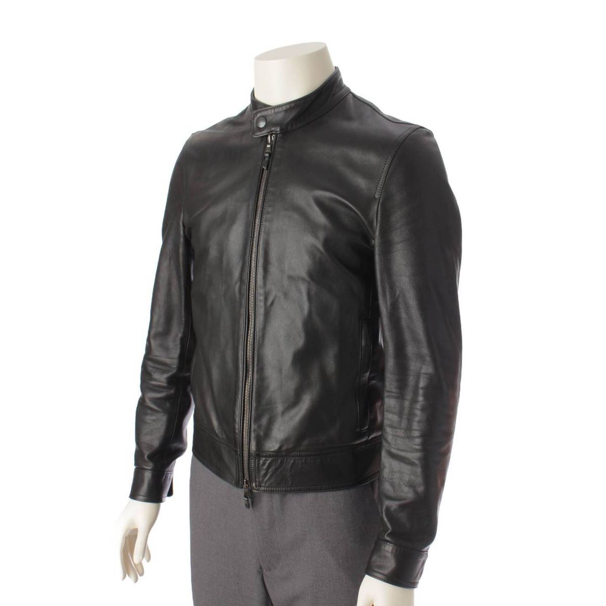 EMMETI JURI ユリ ラムスキン シングルライダース ジャケット ブラック 44 (191736