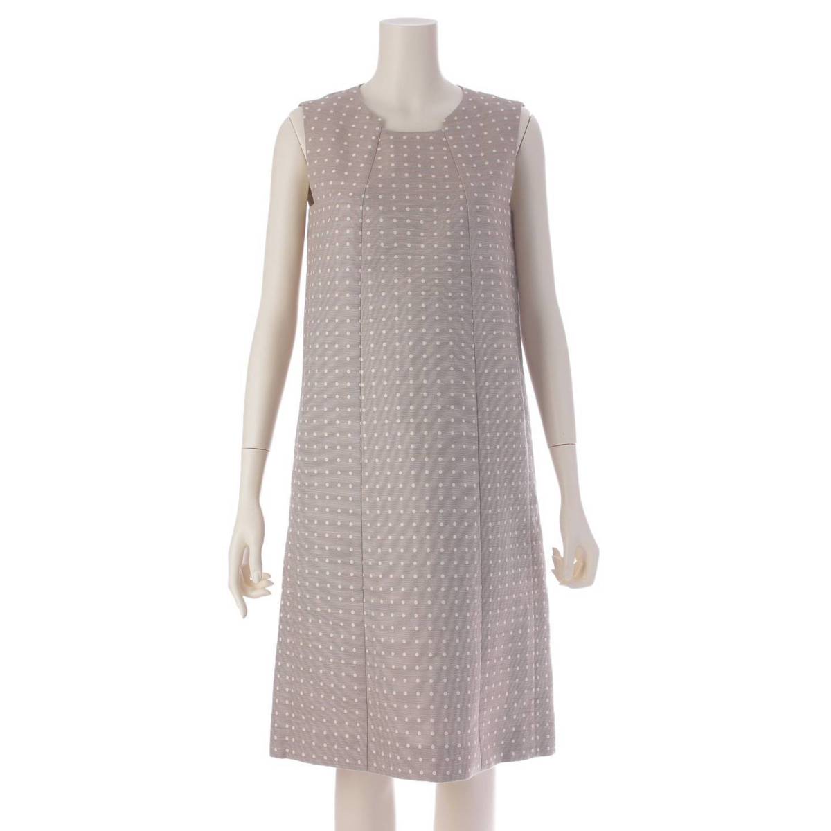 Foxey 2023 CYPRESS DRESS ドット ノースリーブ ワンピース ドレス 43448 グレージュ 38 (194076