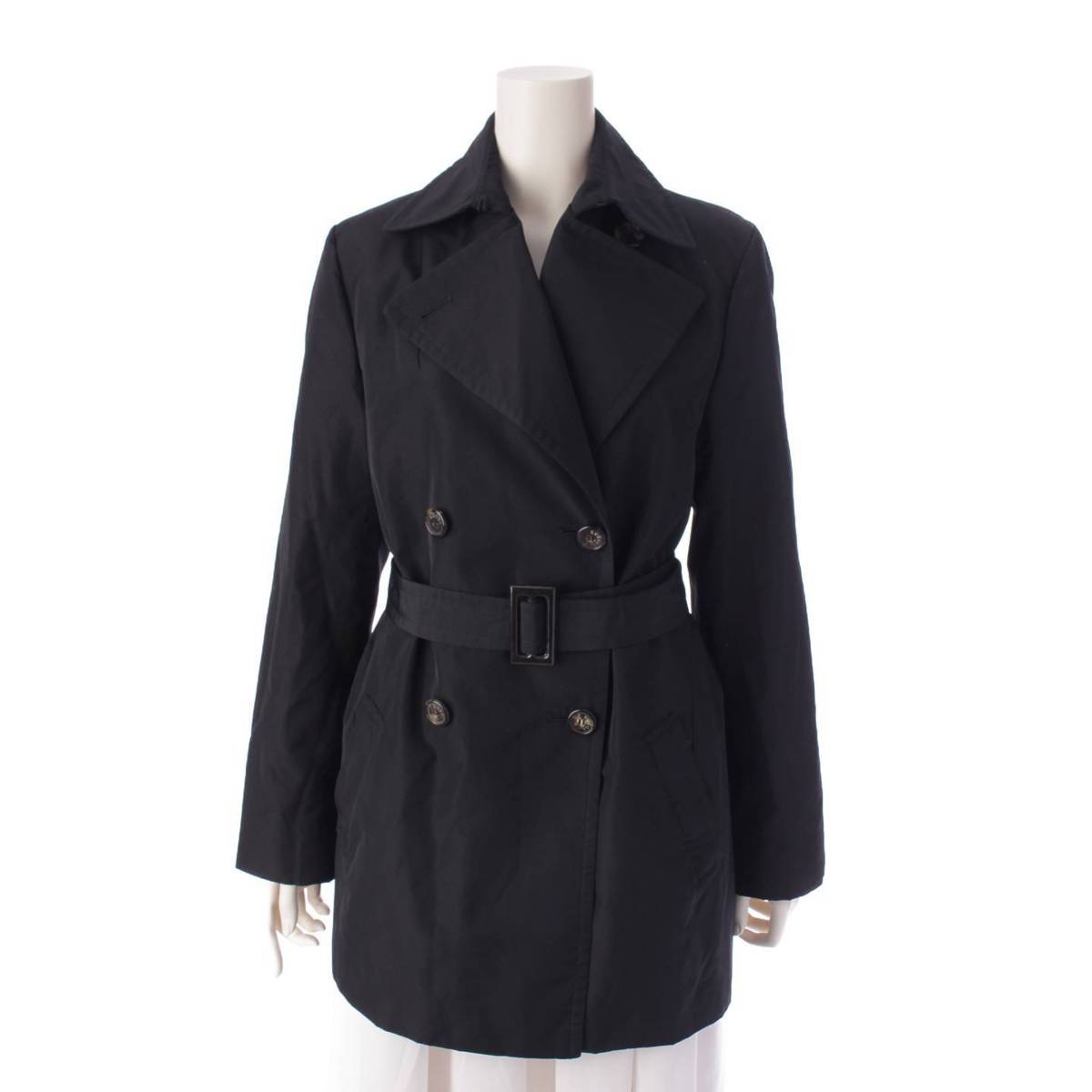 Gucci トムフォード期 ベルト付き シルク混 コート アウター ブラック 40 (187785
