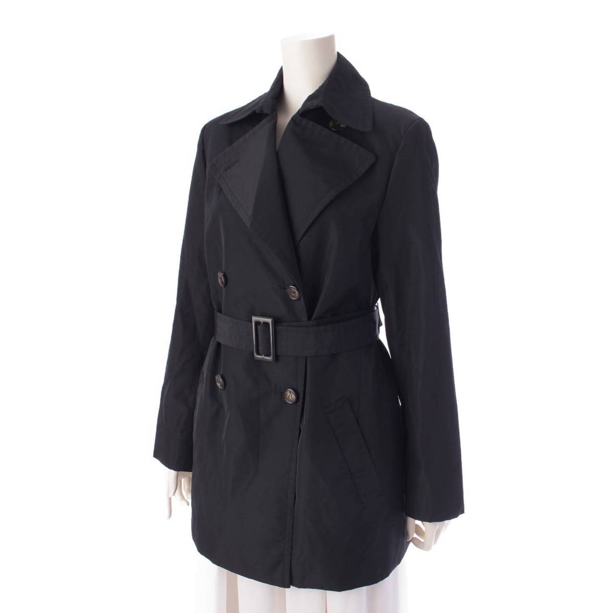 Gucci トムフォード期 ベルト付き シルク混 コート アウター ブラック 40 (187785