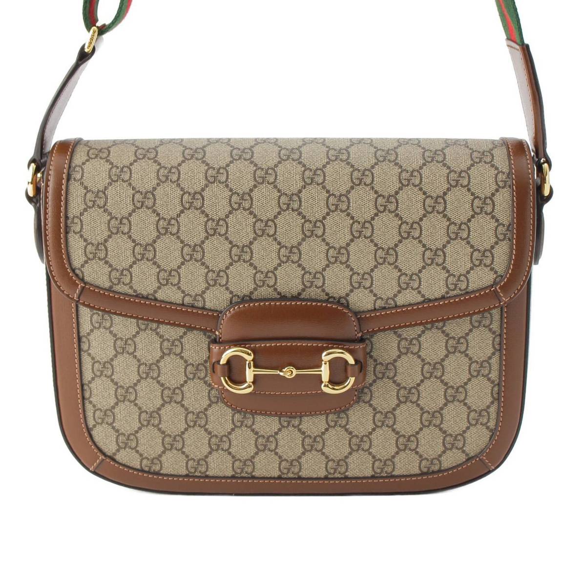 Gucci ホースビット1955 GGスプリーム ショルダーバッグ 700457 ベージュ×ブラウン (212050