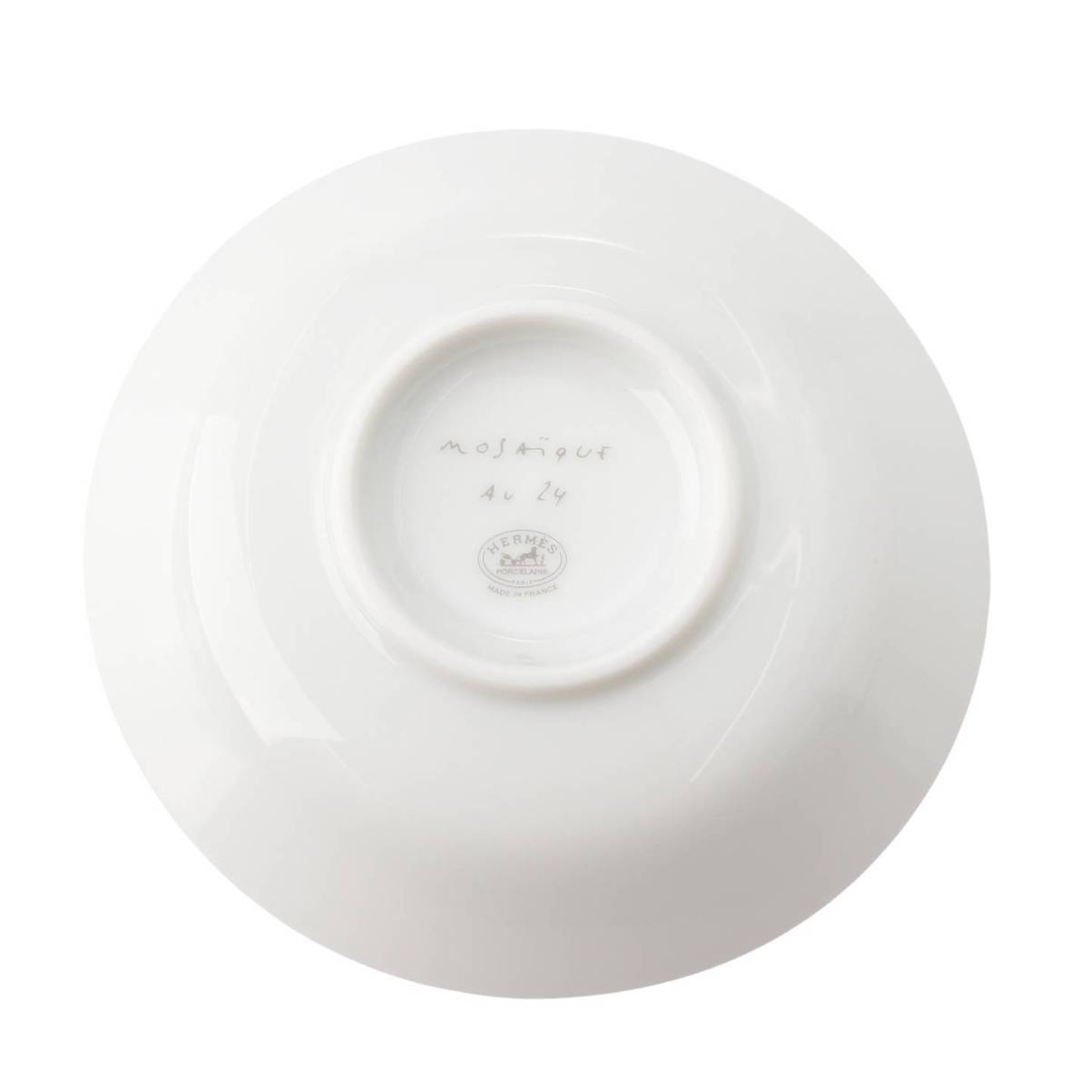 Hermes モザイク24 プラチナ 醤油皿 35086P2 グレー×ホワイト 10cm (205138