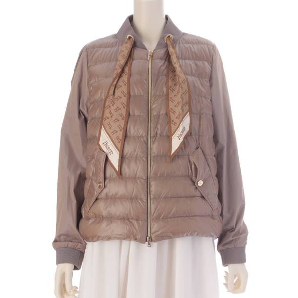Herno スカーフ付き ダウンジャケット ブルゾン アウター PI1268D グレーベージュ 44 (207618