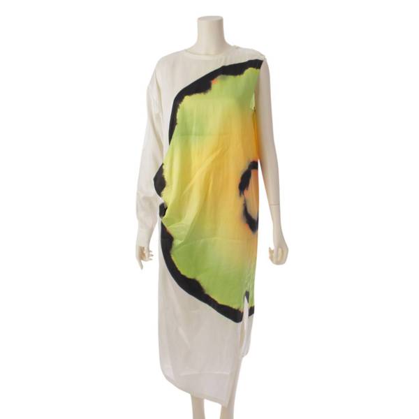 Issey miyake SLICE One-Sleeved Dress Melon スライスメロン ドレス ワンピース ホワイト 2 (197542