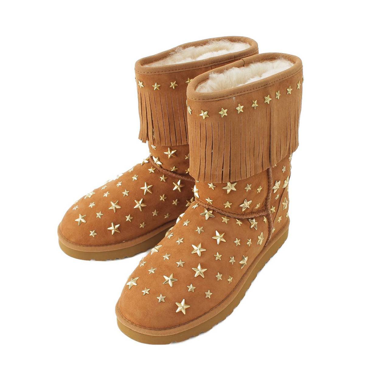 Jimmy Choo UGG アグ STARLIT スタースタッズ 星 ムートンブーツ ブーツ シューズ ベージュ US7 (211286