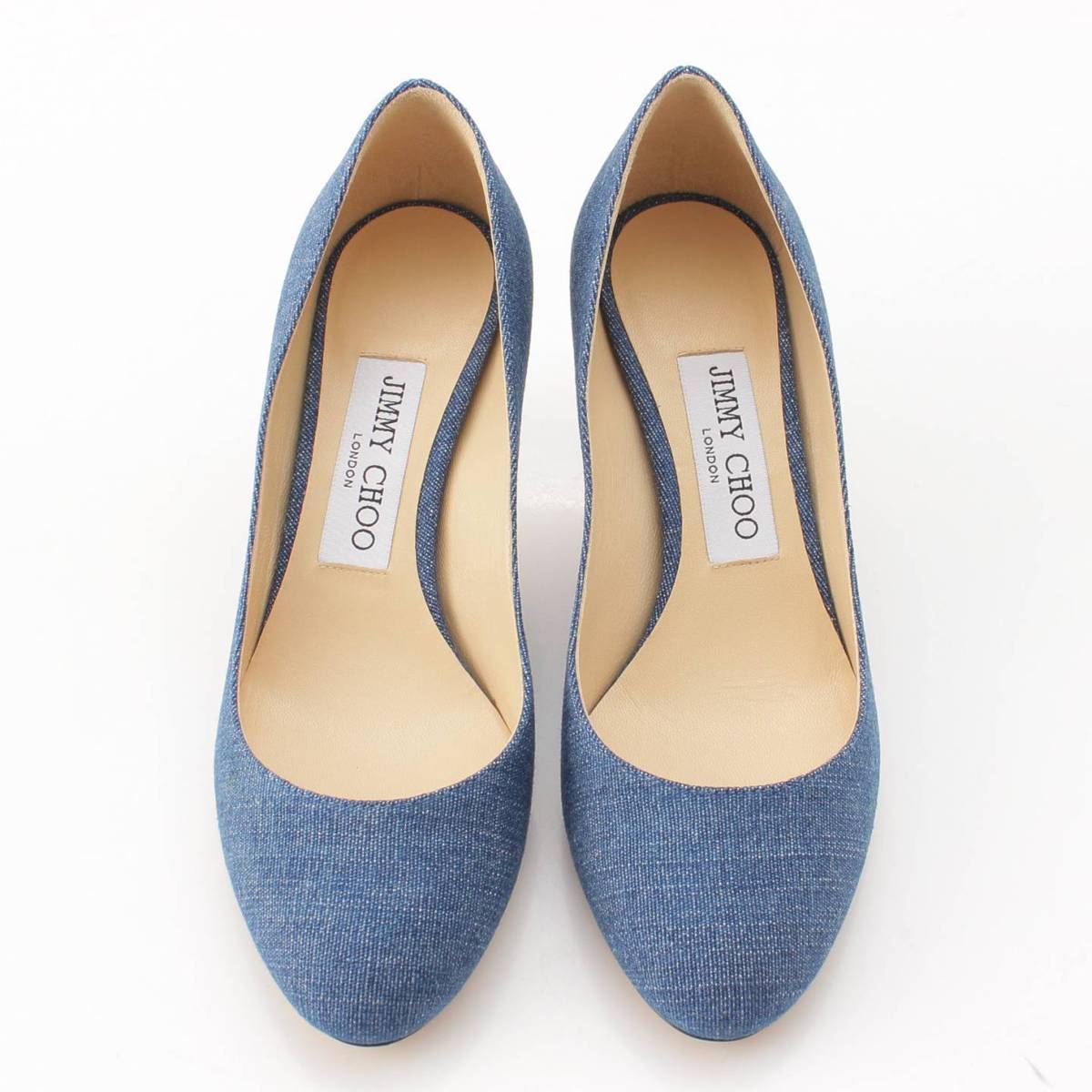Jimmy Choo BRIDGET 65 アーモンドトゥ デニム ヒール パンプス ブルー 35 1/2 (208128