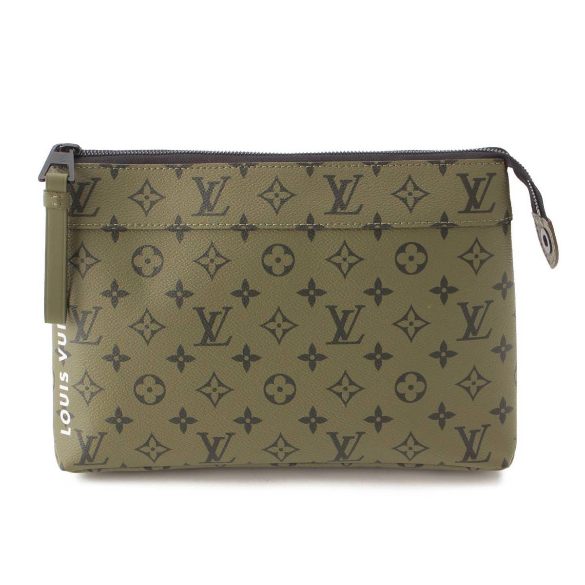 Louis Vuitton モノグラム ポシェット ヴォワヤージュ スープル クラッチバッグ カーキ (204896