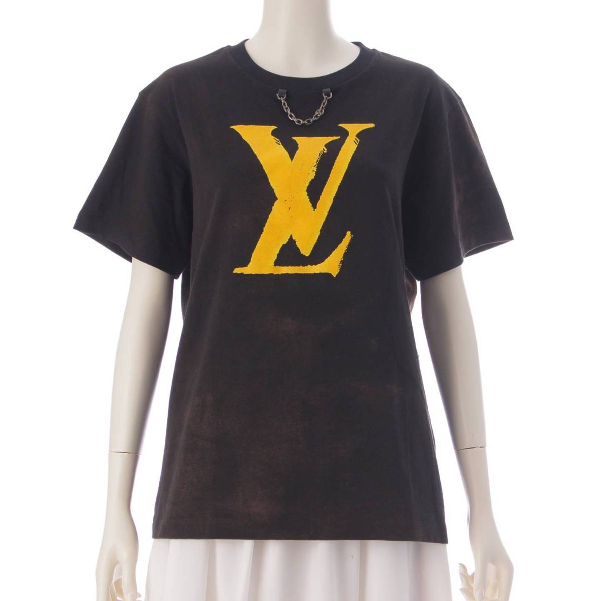 Louis Vuitton 24SS グラフィック LVプリント コットン Tシャツ トップス 1AFDV9 ブラック L (206109