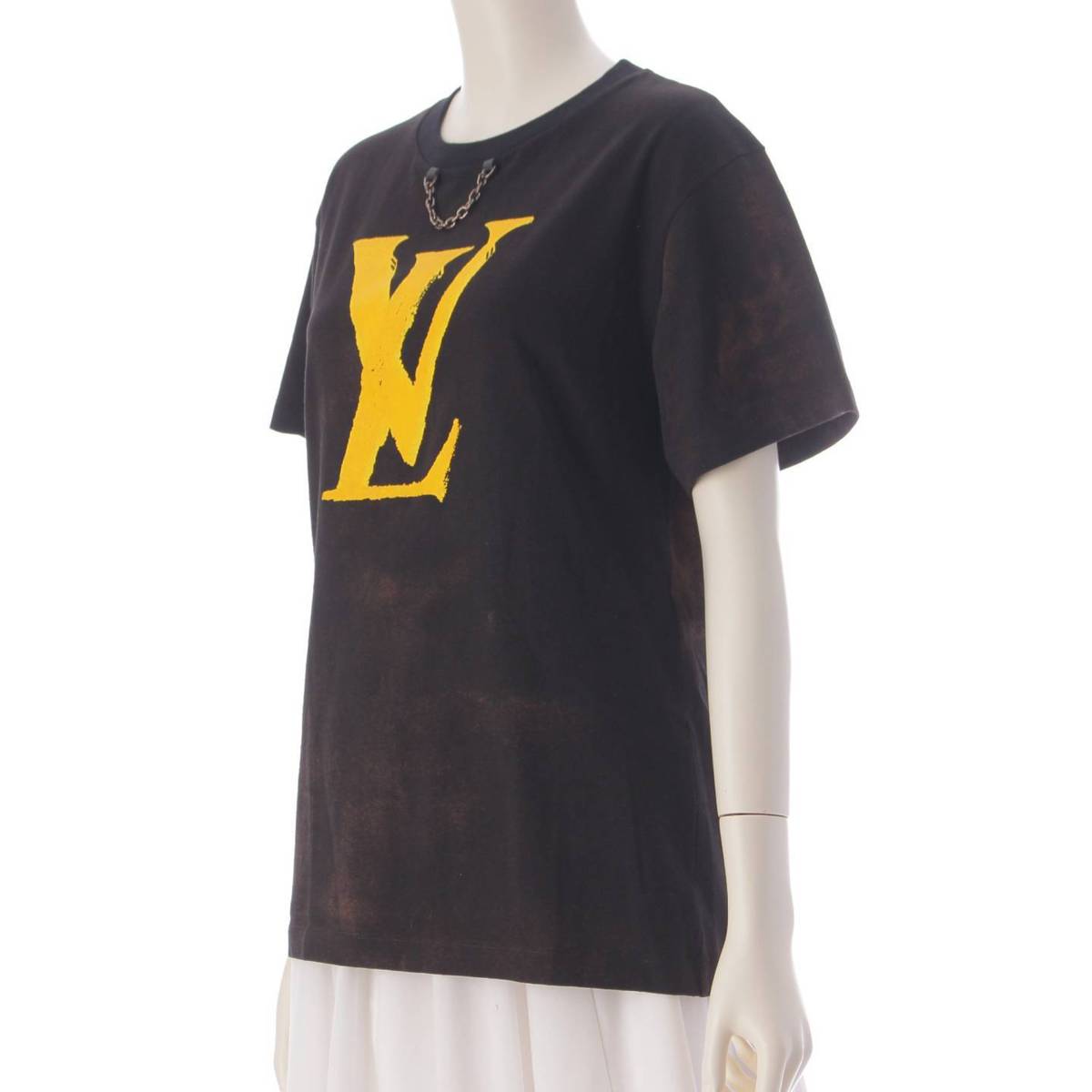 Louis Vuitton 24SS グラフィック LVプリント コットン Tシャツ トップス 1AFDV9 ブラック L (206109