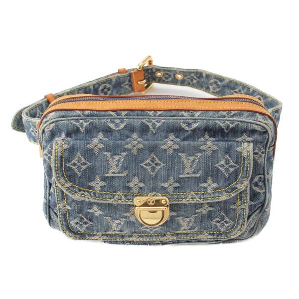 Louis Vuitton モノグラム デニム バムバッグ ウエストバッグ ポーチ M95347 ブルー (208058