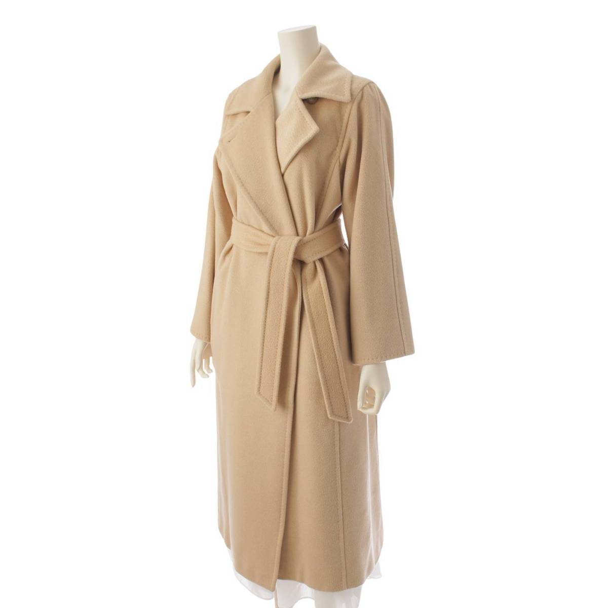 Max mara キャメル マニュエラアイコン コート 白タグ 101620036 ベージュ 44 (189995