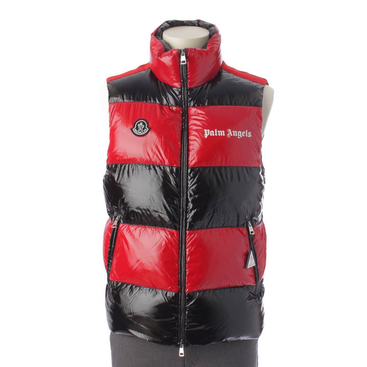 Moncler パームエンジェルス コラボ メンズ GILET BICOLORE ダウンベスト レッド×ブラック 1 (187995