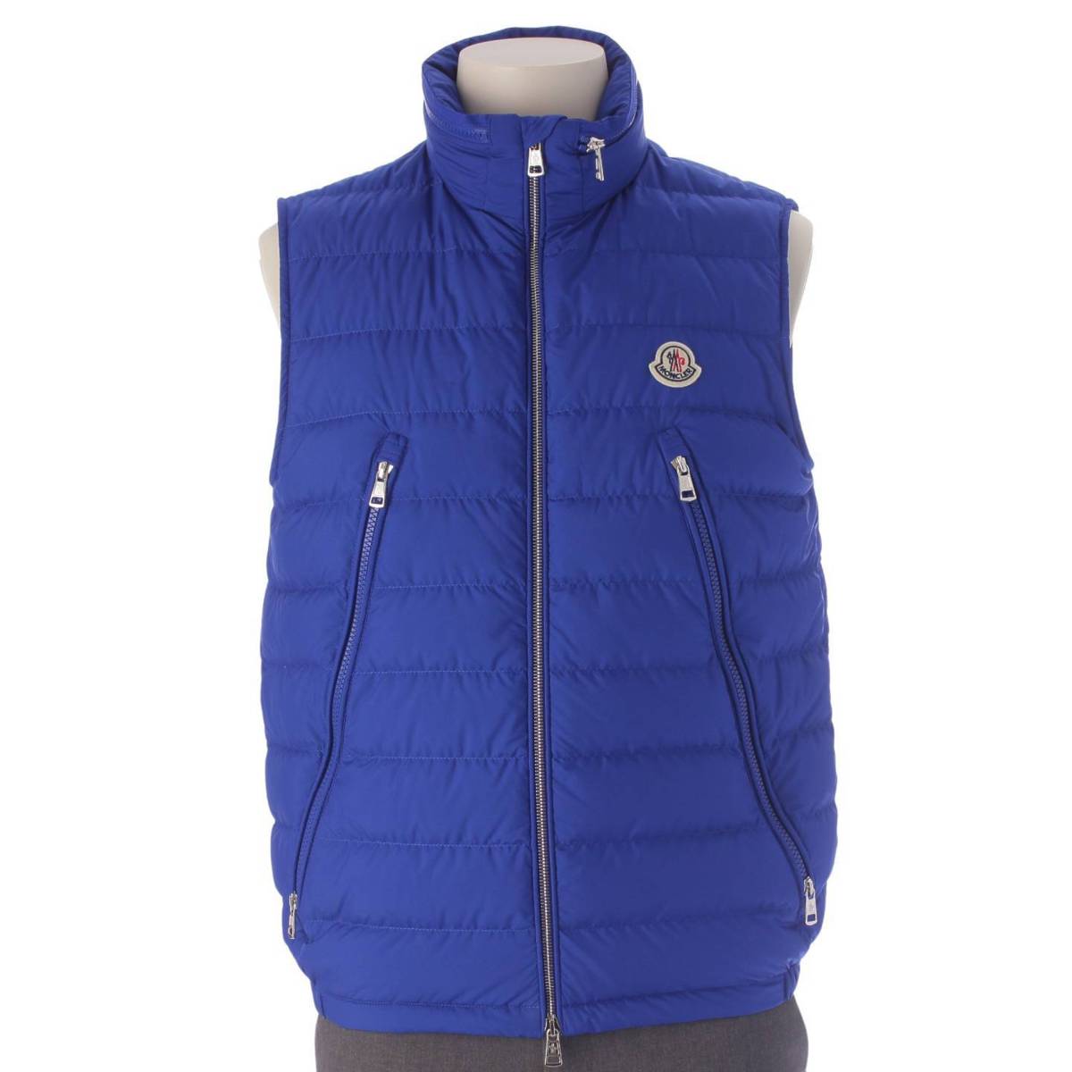 Moncler 22年 メンズ ALBYT ロゴワッペン フード ダウンベスト ジャケット アウター ブルー 1 (208250