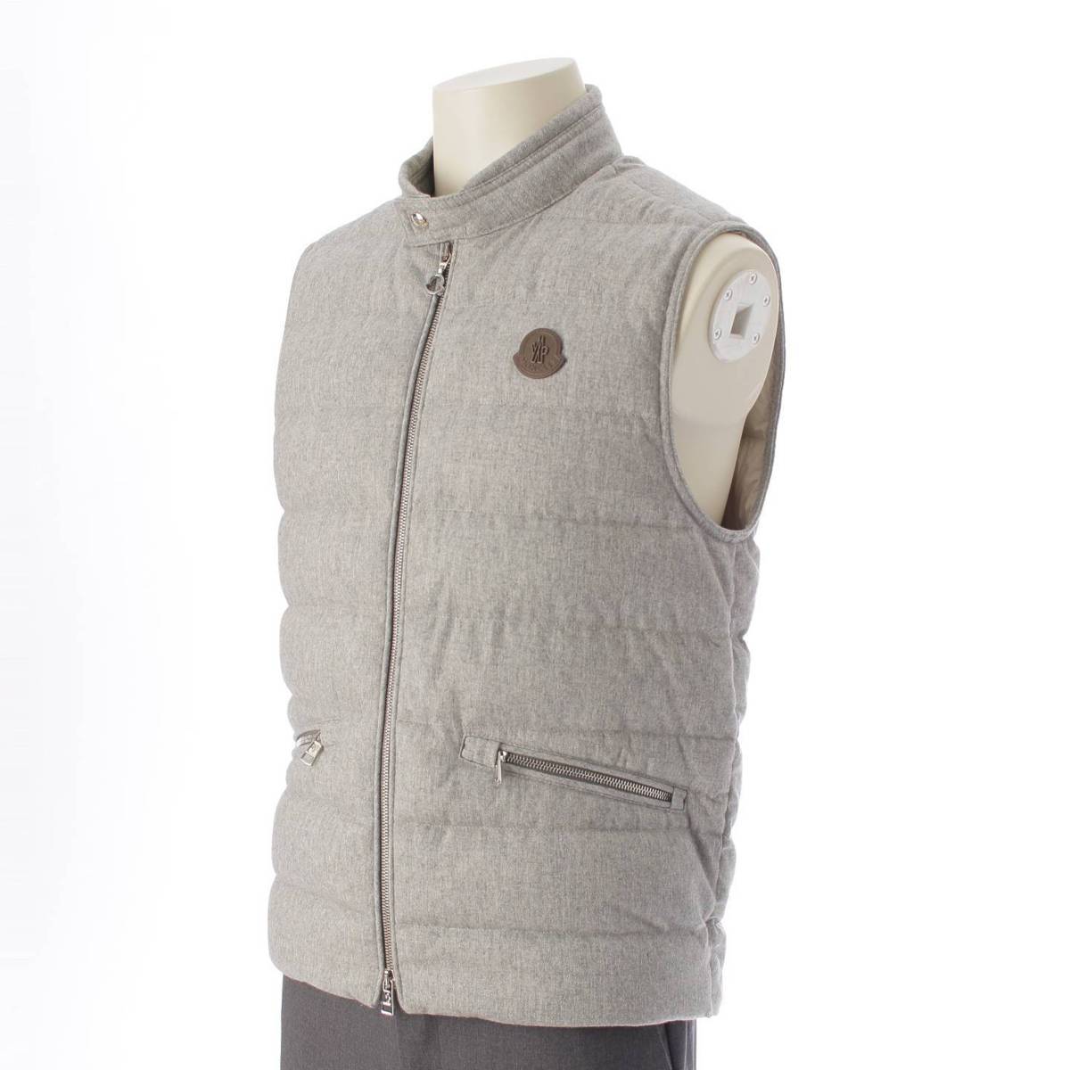 Moncler 22年 メンズ Gallienne カシミヤ混 ダウンベスト ジャケット 596LQ グレー 1 (210304