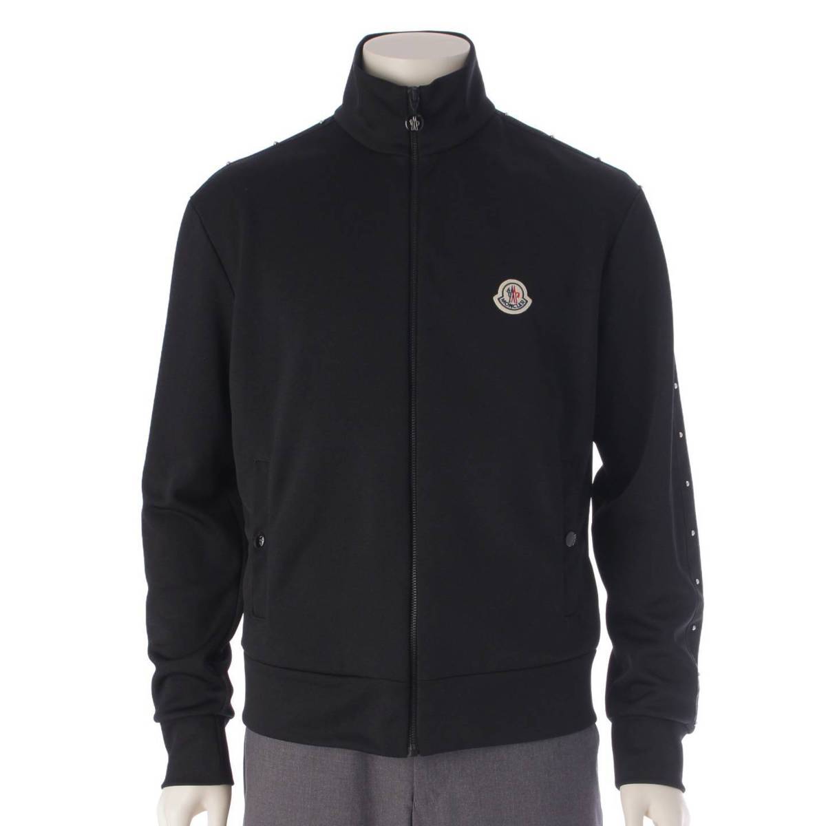 Moncler メンズ 21年 ZIP UP CARDIGAN スタッズ トラックジャケット ブルゾン ブラック S (204893