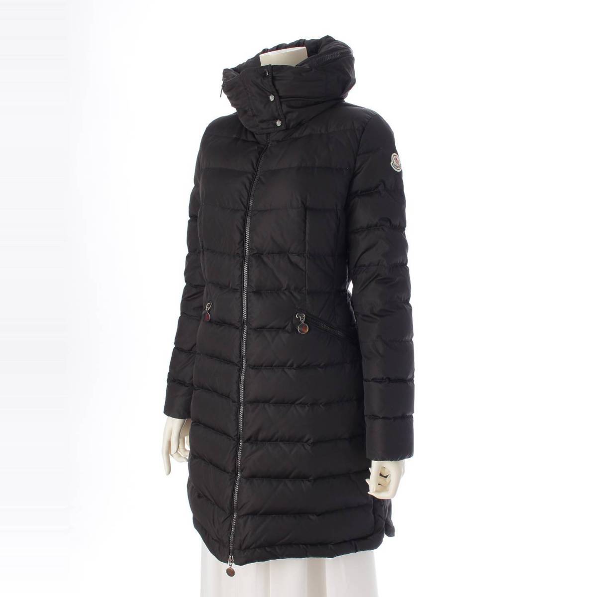 Moncler 14年 FLAMME フラム ナイロン ロング ダウンコート 49929 ブラック 0 (210688