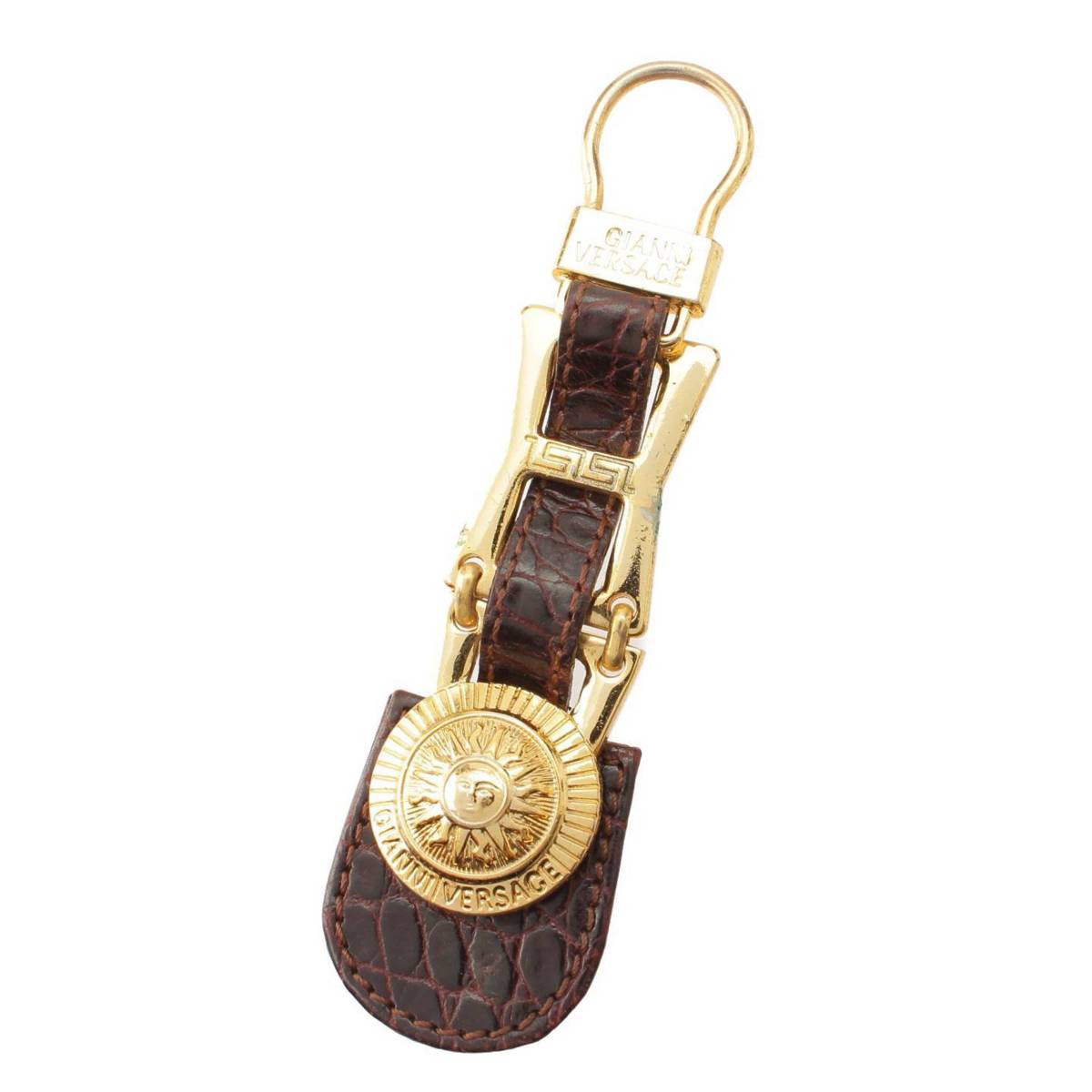 Gianni Versace キーチャーム キーホルダー メデューサ ゴールド ブラウン (208354