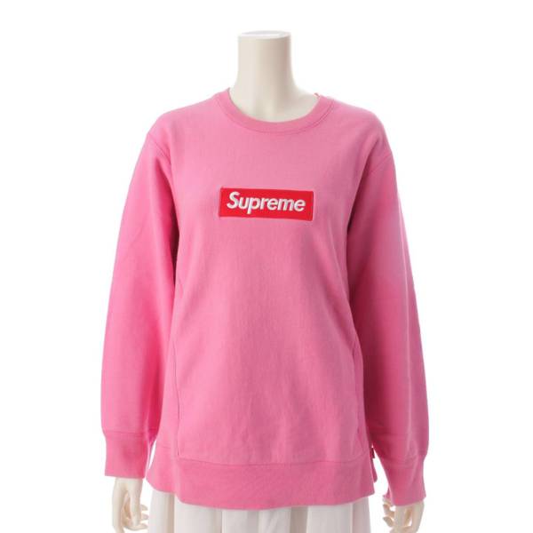 Supreme 15AW メンズ Box Logo Crewneck ボックス ロゴ クルーネック トレーナー ピンク M (201298