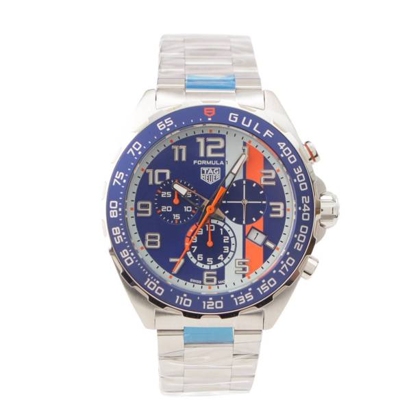 Tag Heuer フォーミュラ1 クロノグラフ ガルフ QZ腕時計 CAZ101AT.BA0842 シルバー ブルー (205335