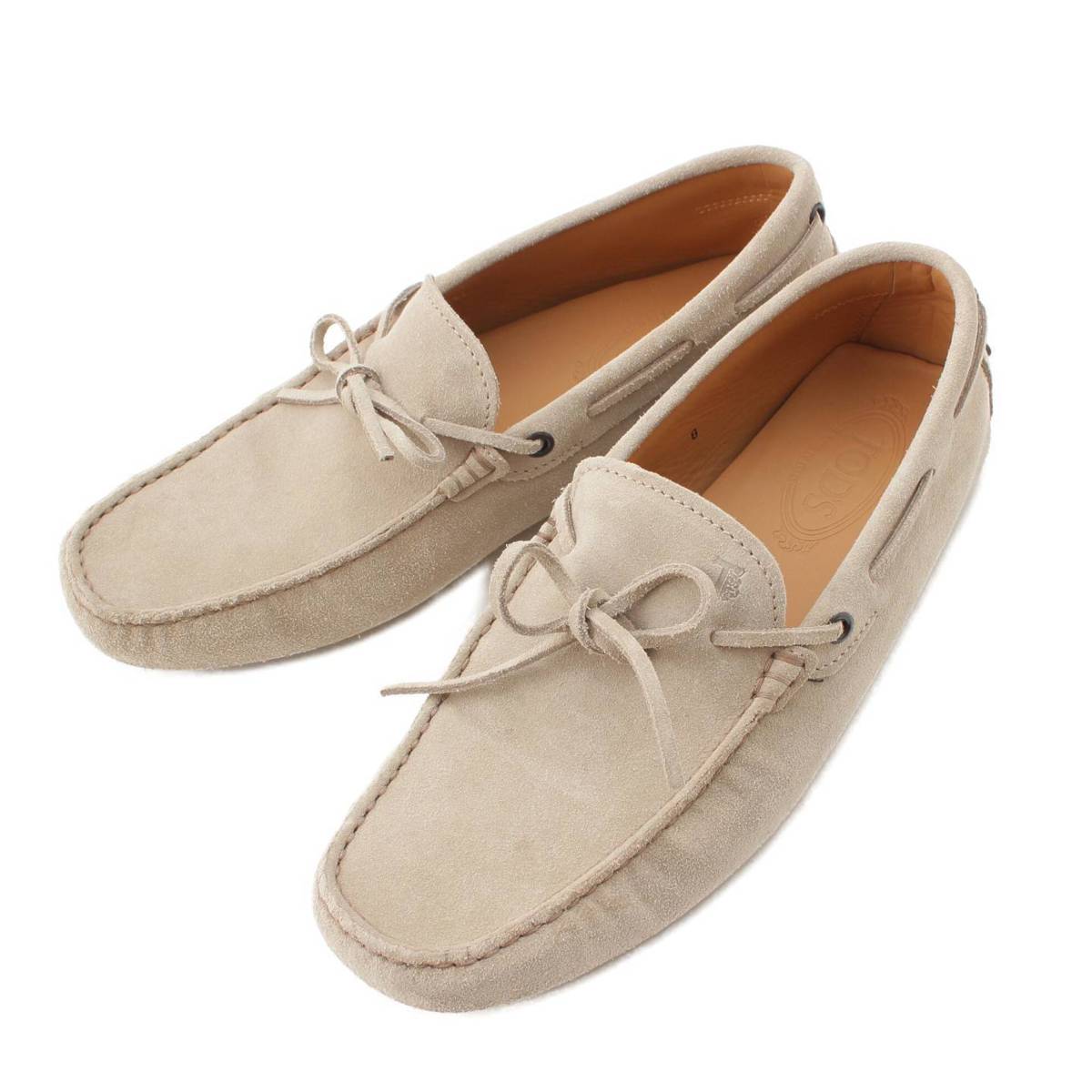 Tods メンズ Gommini ゴンミーニ リボン スエード ドライビングシューズ グレー 8 (208674