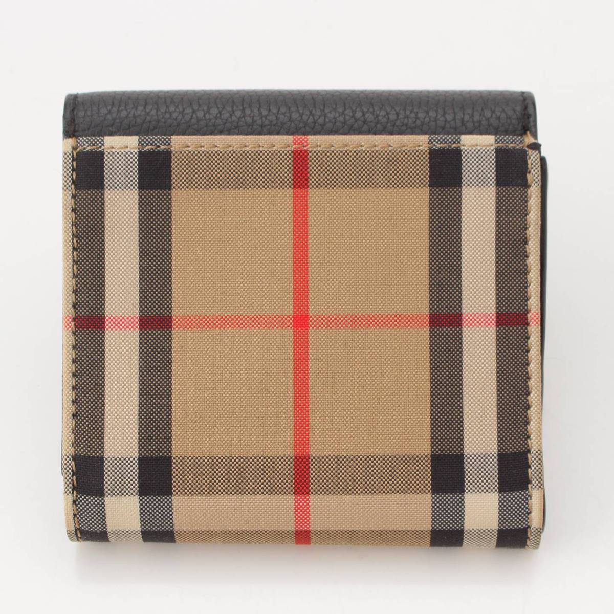 Burberry ノバチェック キャンバス レザー 折財布 コンパクトウォレット ブラック (209510