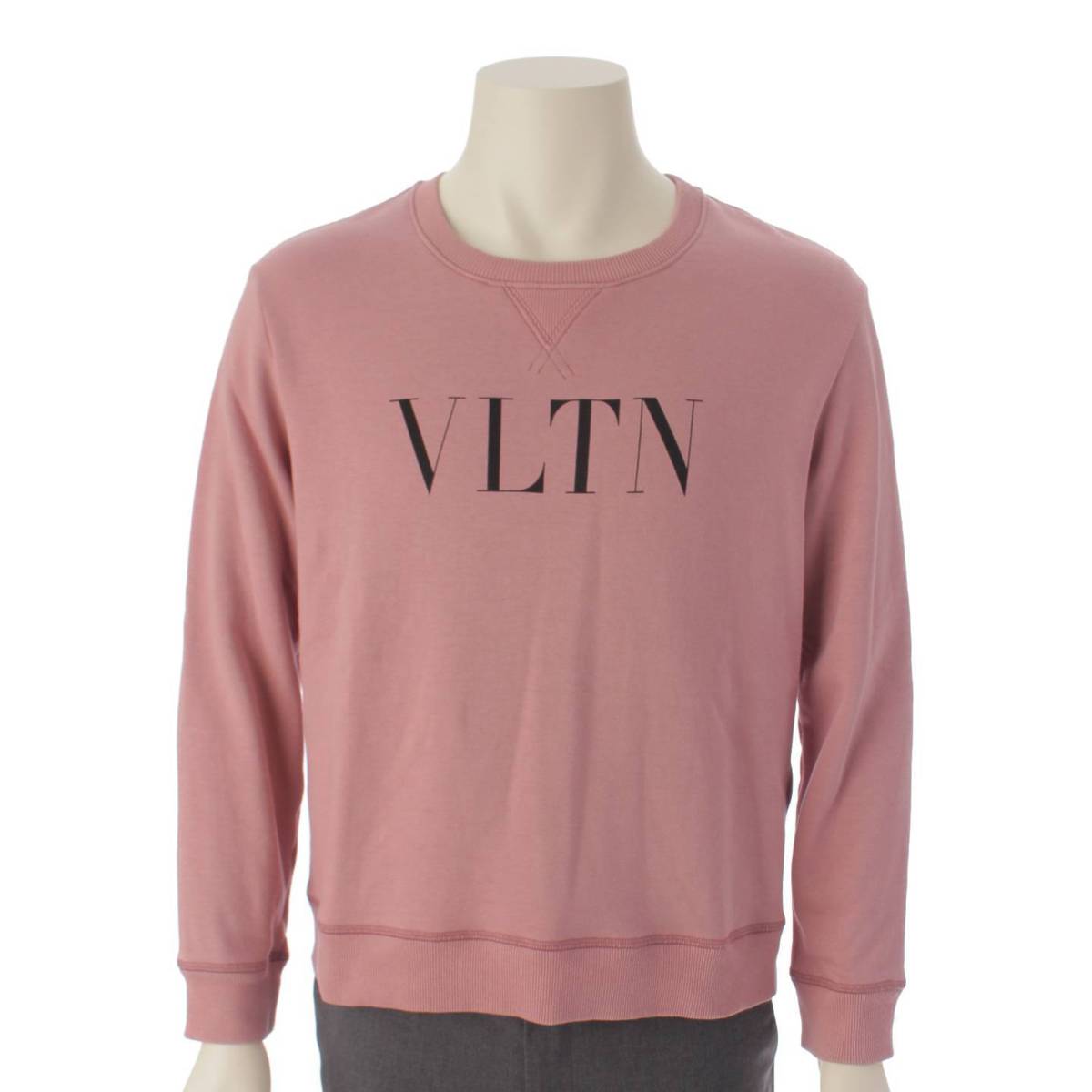 Valentino メンズ VLTN ロゴ クルーネック トレーナー スウェット RV3MF10G3TV ピンク S (188192