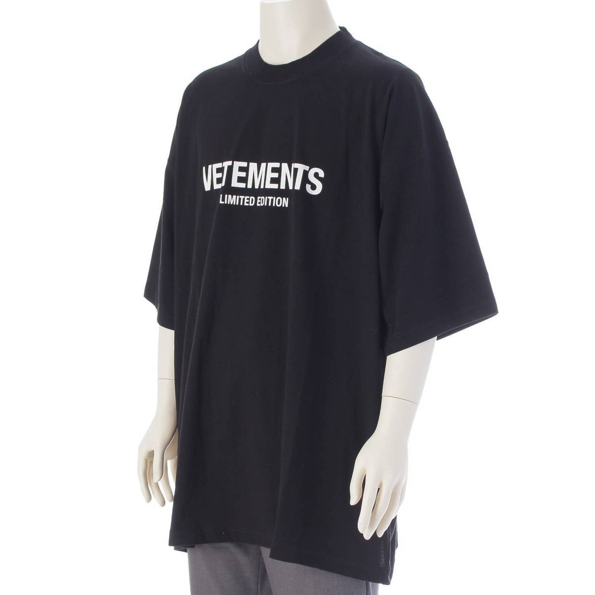 ヴェトモン VETEMENTS メンズ LIMITED EDITION LOGO オーバーサイズ  Tシャツ UE64TR800B ブラック L (212181