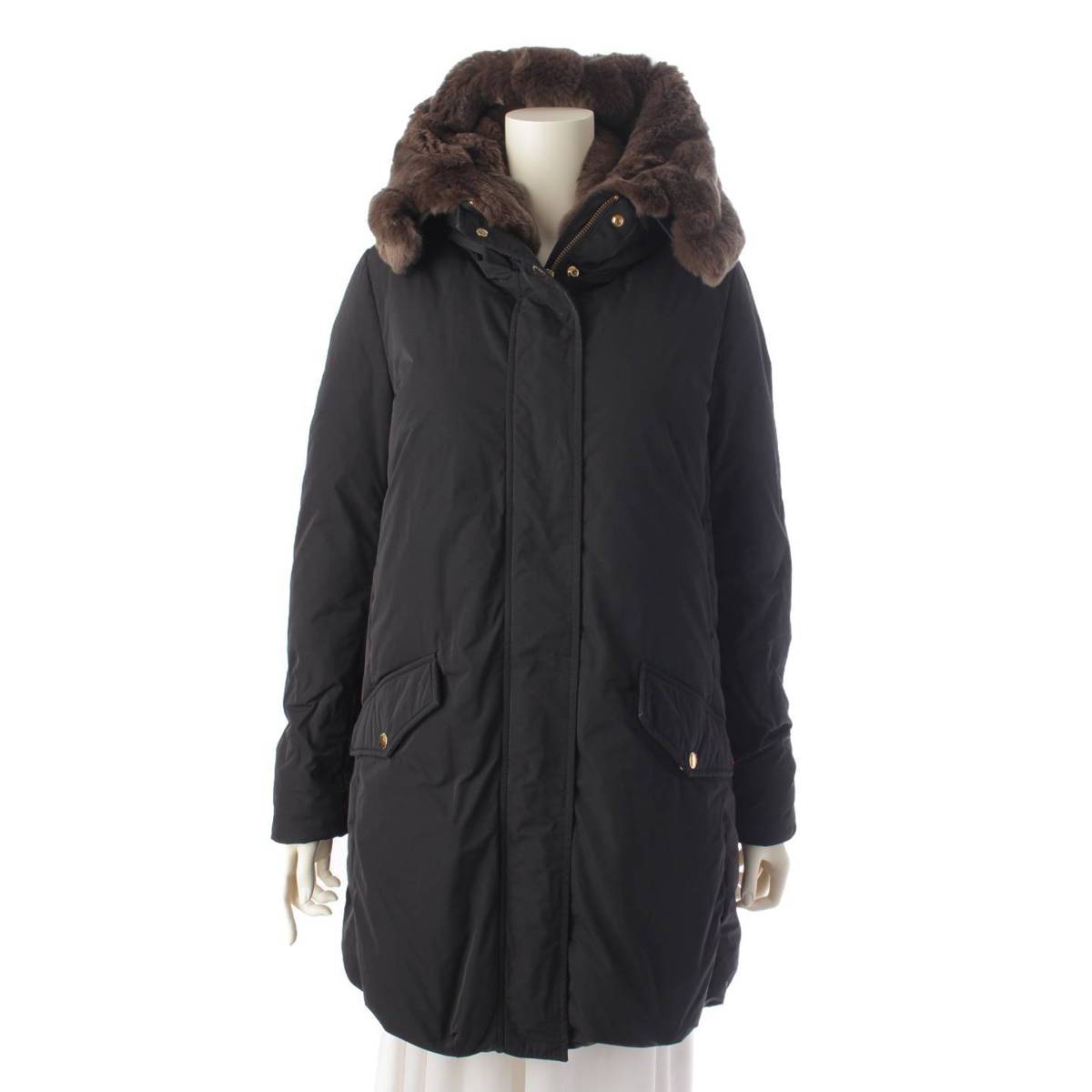 WOOLRICH イエナ別注 COCOON ESKIMO ロング ダウンコート WWCPS2874 ブラック XS (194434