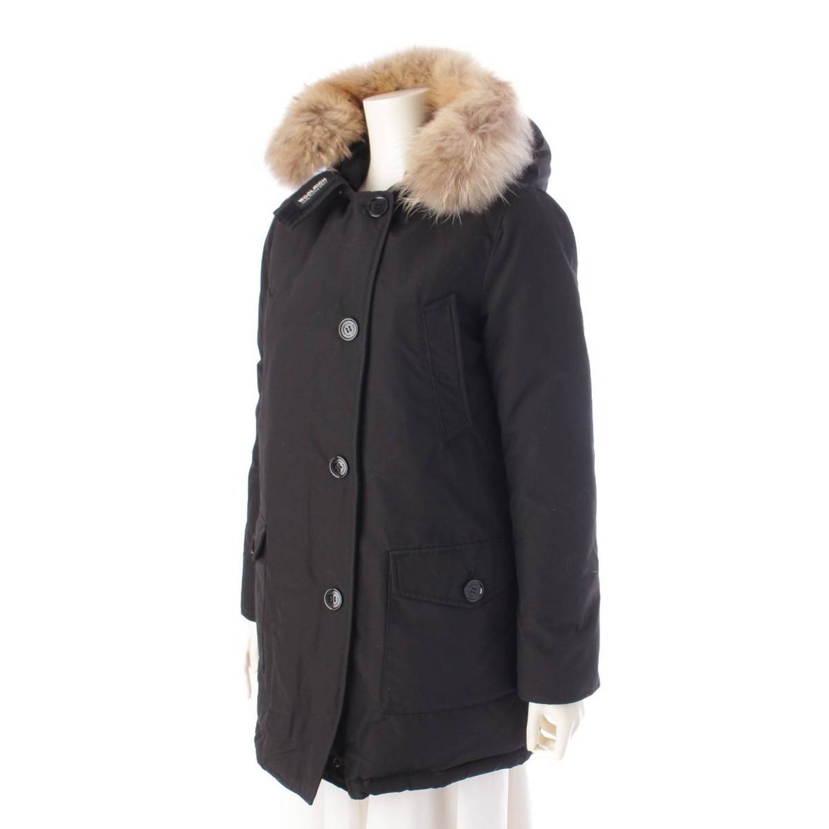 WOOLRICH ARCTIC PARKA ジップアップ フード ダウンジャケット QC-008851 ブラック XS (202305